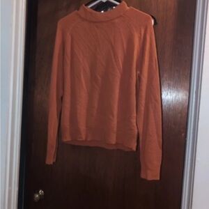 Designers Originals Orange Knit Mock Neck Top